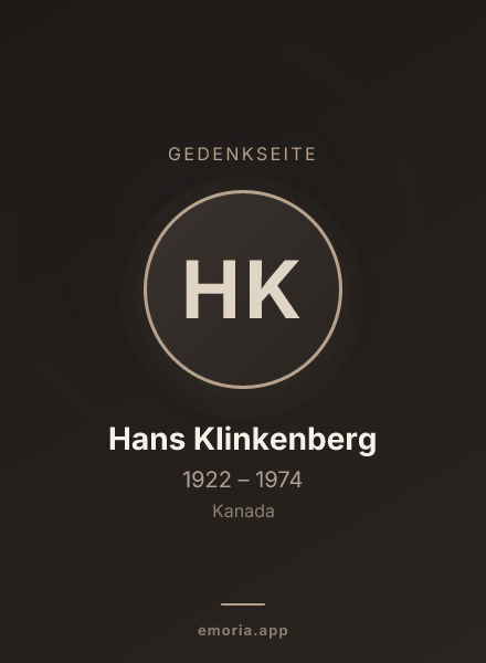 Gedenkportrait von Hans Klinkenberg