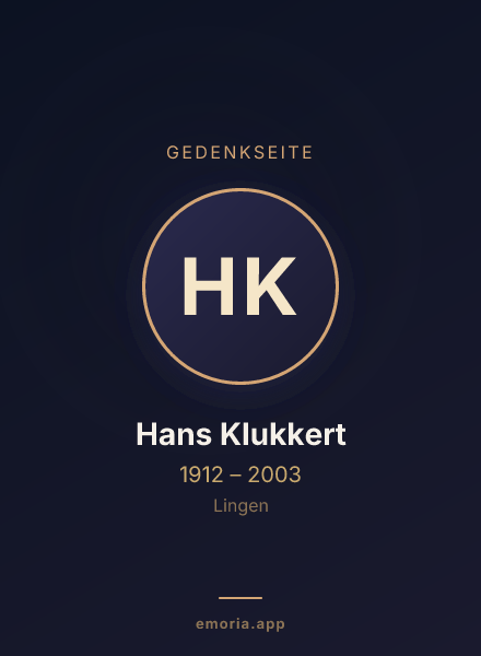 Gedenkportrait von Hans Klukkert