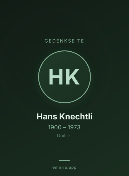 Gedenkportrait von Hans Knechtli