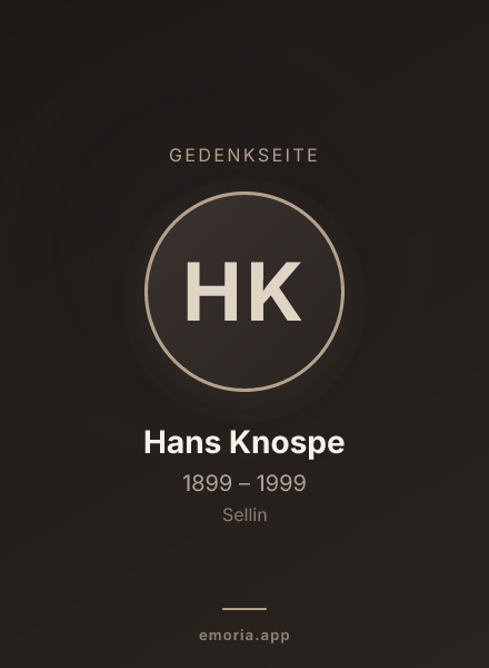 Gedenkportrait von Hans Knospe