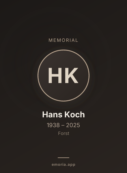 Memorial portrait of Hans Koch