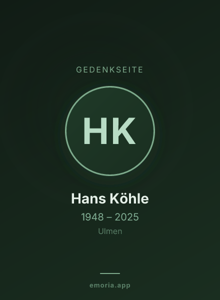 Gedenkportrait von Hans Köhle