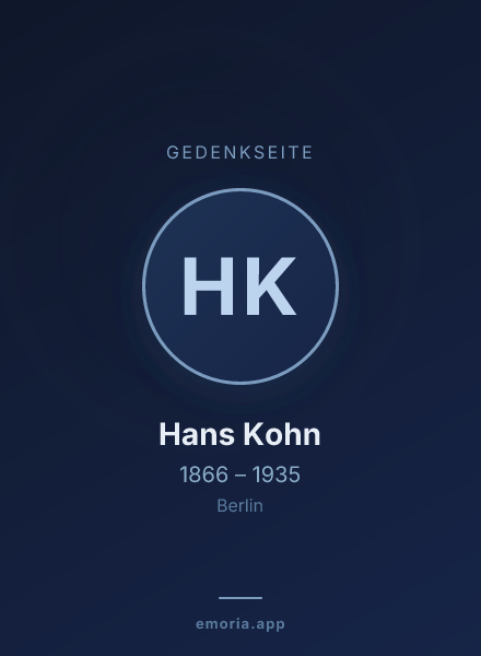 Gedenkportrait von Hans Kohn