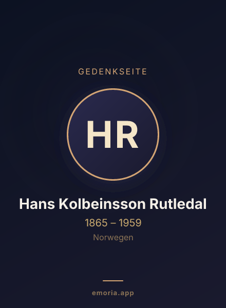 Gedenkportrait von Hans Kolbeinsson Rutledal