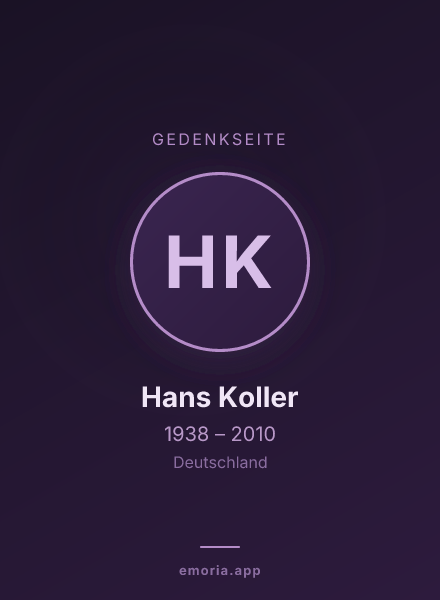 Gedenkportrait von Hans Koller