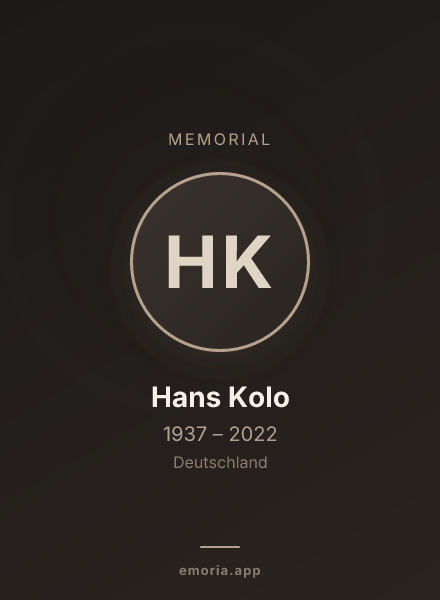 Memorial portrait of Hans Kolo
