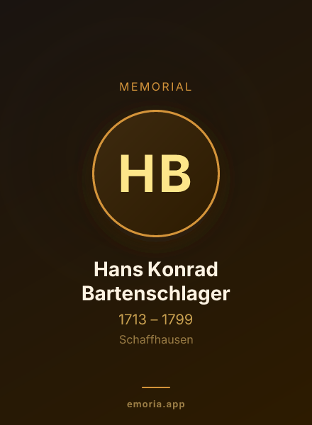 Memorial portrait of Hans Konrad Bartenschlager