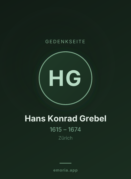 Gedenkportrait von Hans Konrad Grebel