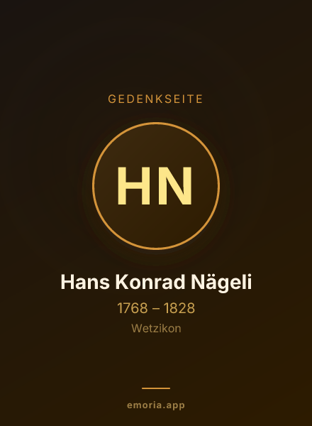 Gedenkportrait von Hans Konrad Nägeli