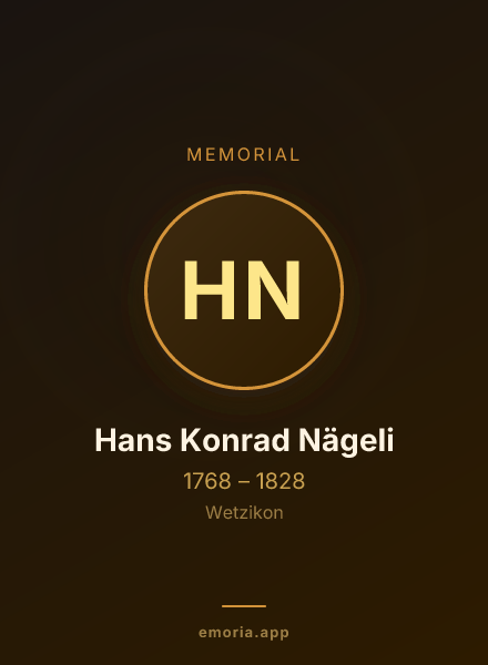 Memorial portrait of Hans Konrad Nägeli