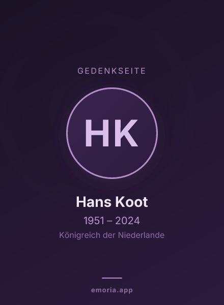 Gedenkportrait von Hans Koot