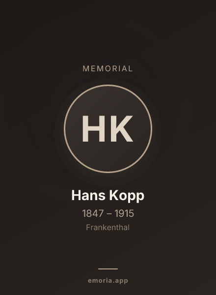 Memorial portrait of Hans Kopp