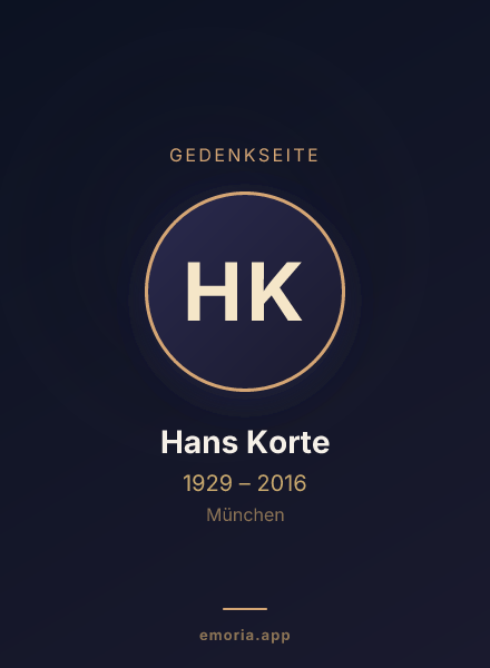 Gedenkportrait von Hans Korte