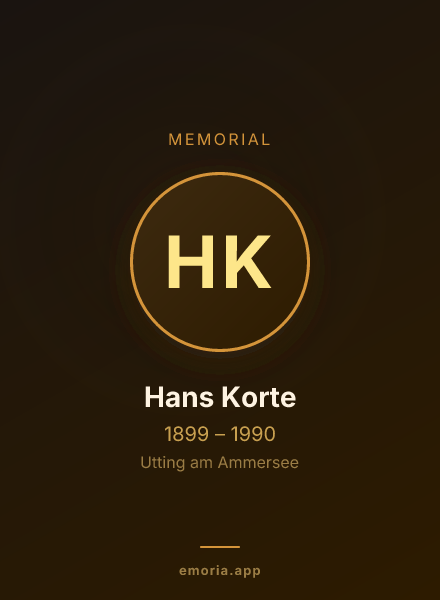 Memorial portrait of Hans Korte