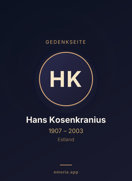 Gedenkportrait von Hans Kosenkranius