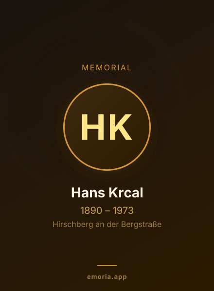 Memorial portrait of Hans Krcal