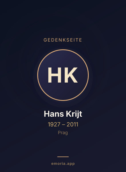 Gedenkportrait von Hans Krijt