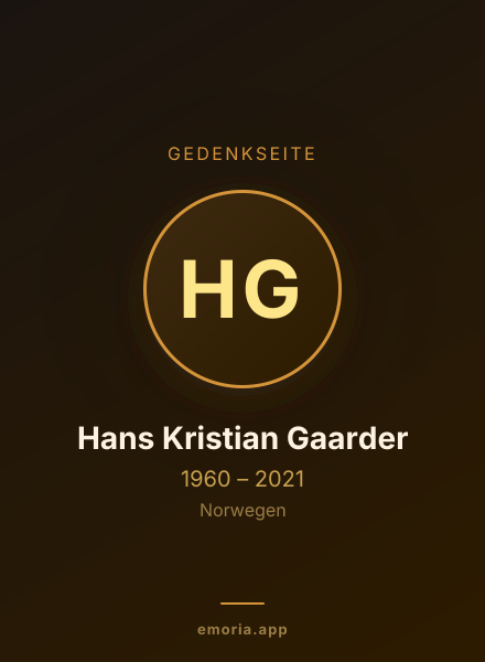 Gedenkportrait von Hans Kristian Gaarder