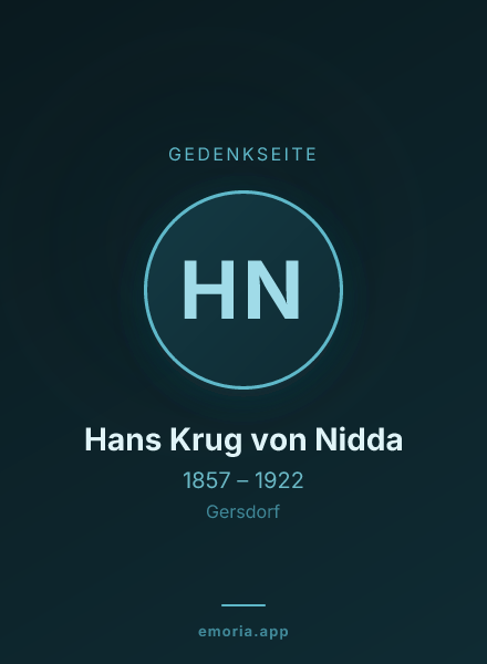Gedenkportrait von Hans Krug von Nidda