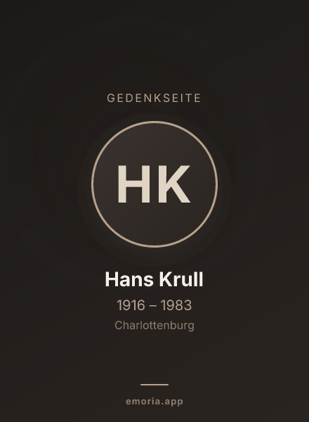 Gedenkportrait von Hans Krull