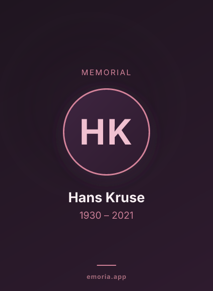 Memorial portrait of Hans Kruse