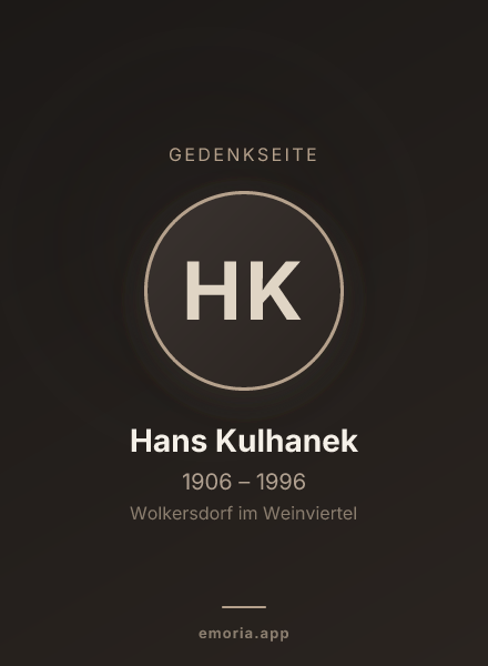 Gedenkportrait von Hans Kulhanek