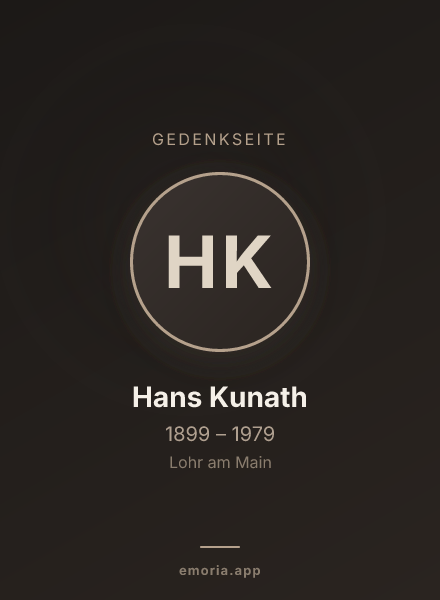 Gedenkportrait von Hans Kunath
