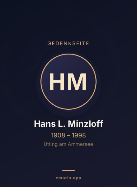 Gedenkportrait von Hans L. Minzloff
