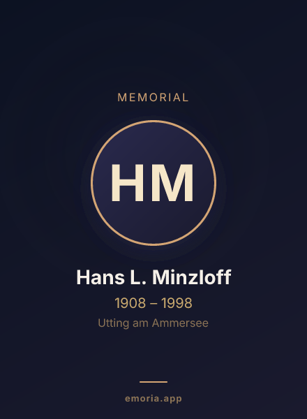 Memorial portrait of Hans L. Minzloff
