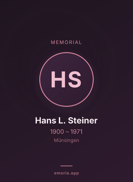 Memorial portrait of Hans L. Steiner