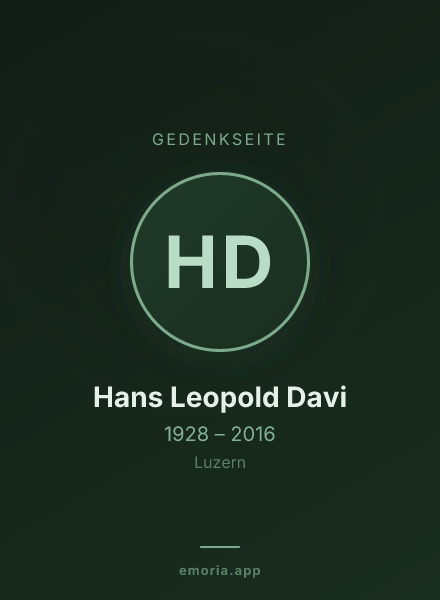 Gedenkportrait von Hans Leopold Davi