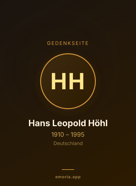 Gedenkportrait von Hans Leopold Höhl
