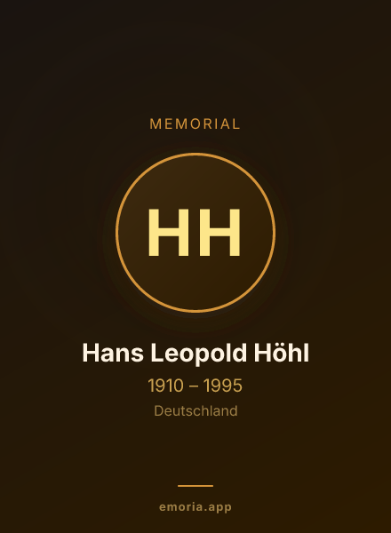 Memorial portrait of Hans Leopold Höhl