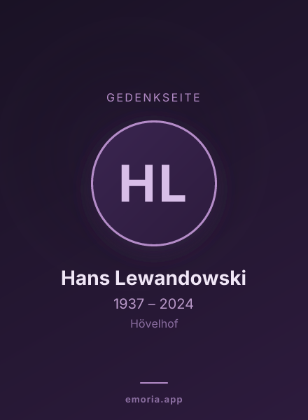 Gedenkportrait von Hans Lewandowski