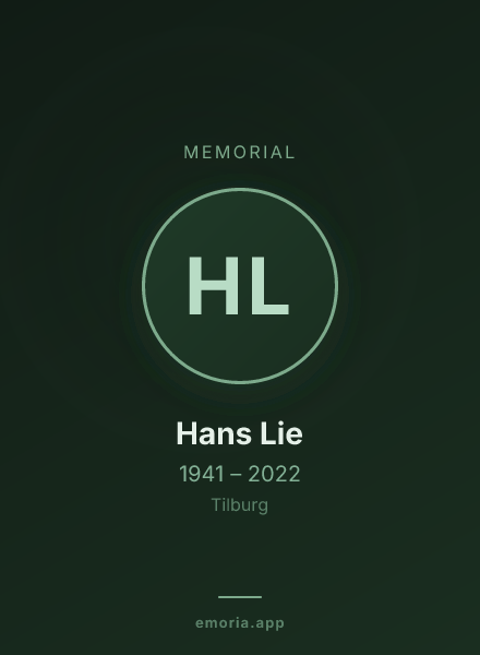 Memorial portrait of Hans Lie