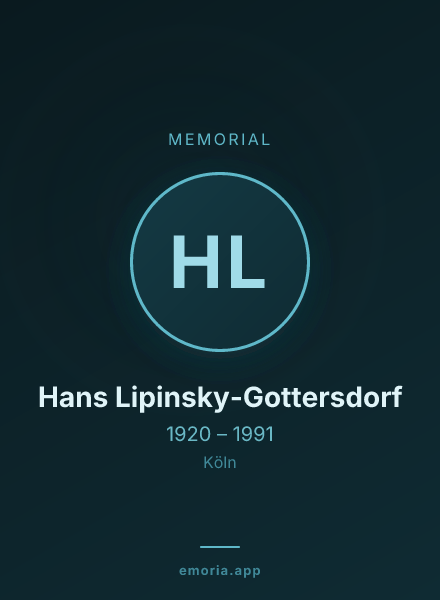 Memorial portrait of Hans Lipinsky-Gottersdorf