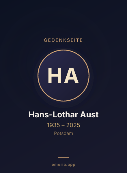 Gedenkportrait von Hans-Lothar Aust