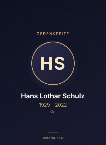 Gedenkportrait von Hans Lothar Schulz
