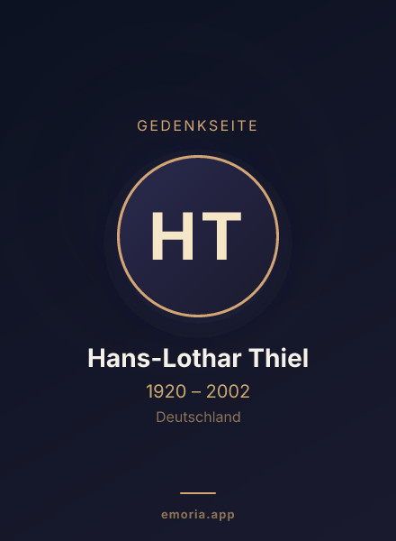 Gedenkportrait von Hans-Lothar Thiel