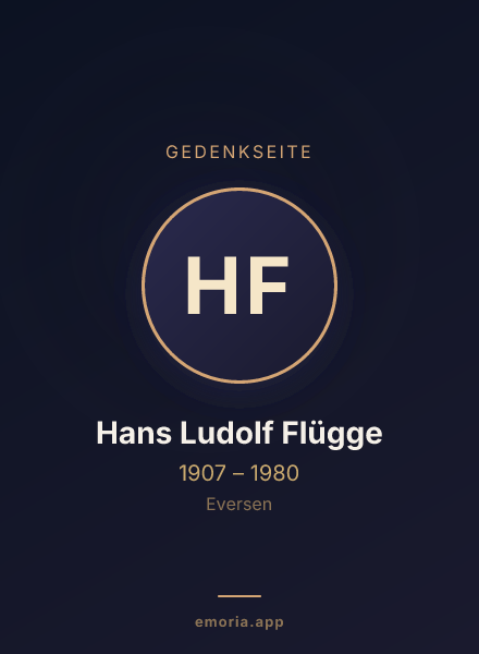 Gedenkportrait von Hans Ludolf Flügge