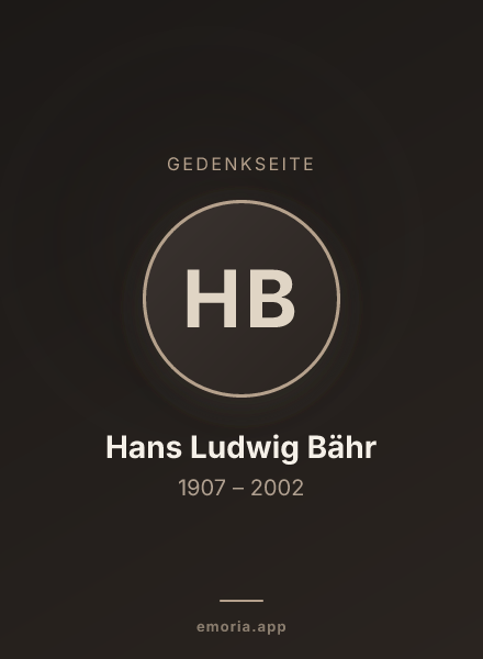 Gedenkportrait von Hans Ludwig Bähr
