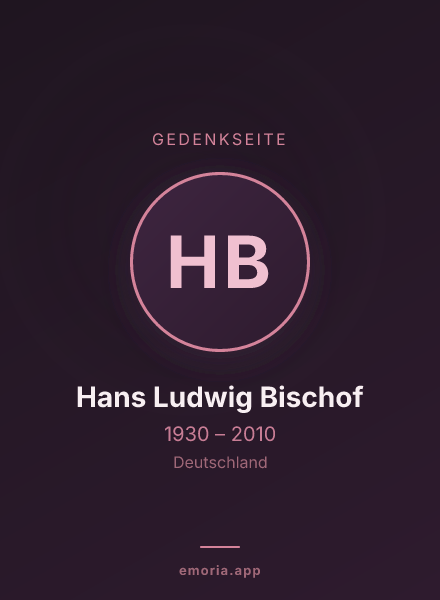 Gedenkportrait von Hans Ludwig Bischof