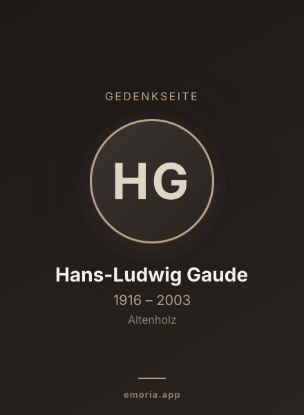 Gedenkportrait von Hans-Ludwig Gaude