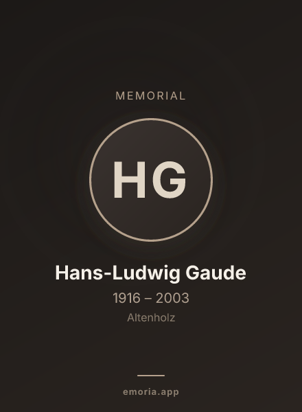 Memorial portrait of Hans-Ludwig Gaude