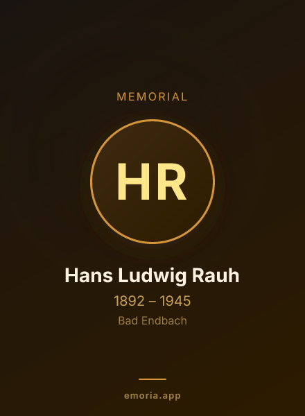Memorial portrait of Hans Ludwig Rauh