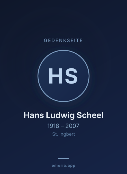 Gedenkportrait von Hans Ludwig Scheel