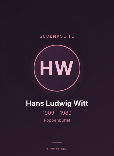 Gedenkportrait von Hans Ludwig Witt