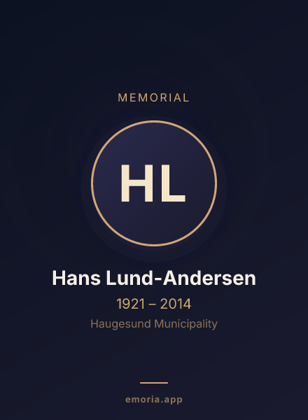 Memorial portrait of Hans Lund-Andersen