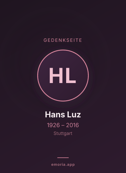 Gedenkportrait von Hans Luz