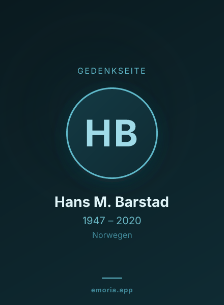 Gedenkportrait von Hans M. Barstad